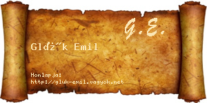 Glük Emil névjegykártya